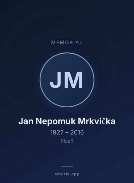 Memorial portrait of Jan Nepomuk Mrkvička