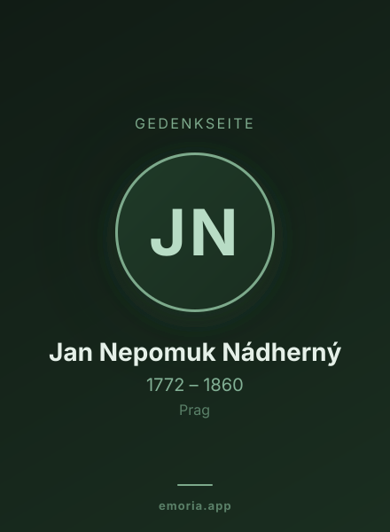 Gedenkportrait von Jan Nepomuk Nádherný