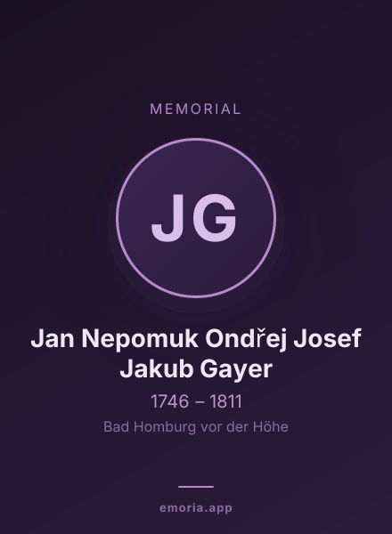 Memorial portrait of Jan Nepomuk Ondřej Josef Jakub Gayer