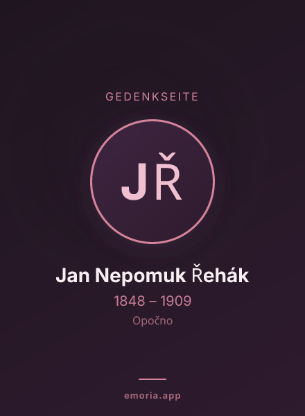 Gedenkportrait von Jan Nepomuk Řehák
