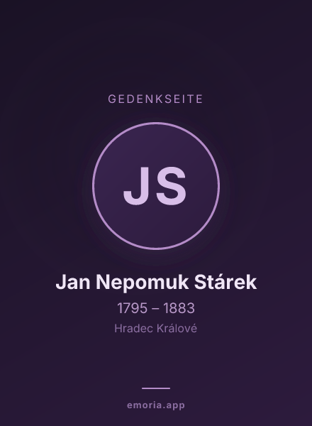 Gedenkportrait von Jan Nepomuk Stárek