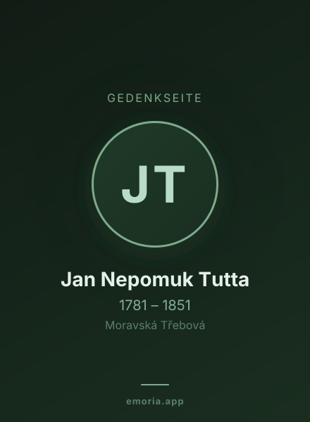 Gedenkportrait von Jan Nepomuk Tutta