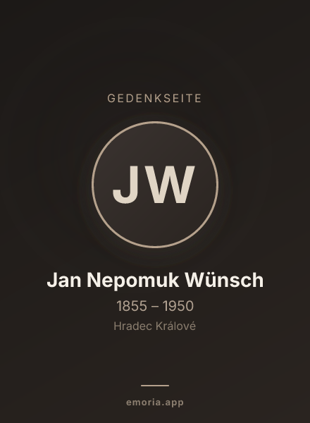 Gedenkportrait von Jan Nepomuk Wünsch