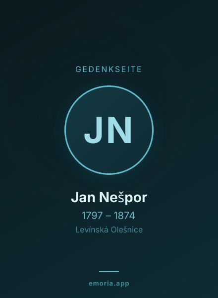 Gedenkportrait von Jan Nešpor