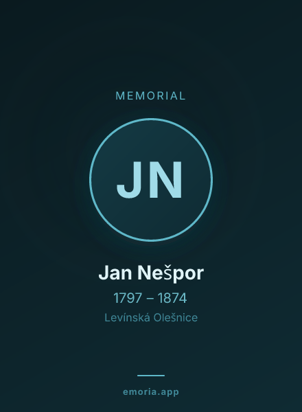 Memorial portrait of Jan Nešpor