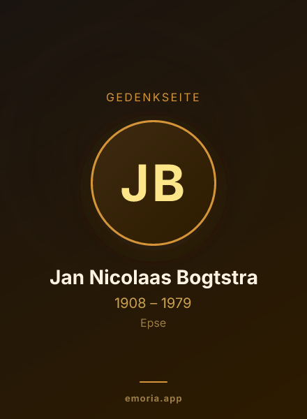 Gedenkportrait von Jan Nicolaas Bogtstra