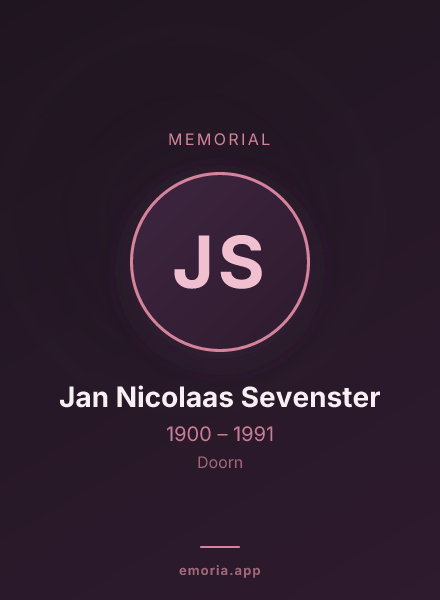 Memorial portrait of Jan Nicolaas Sevenster