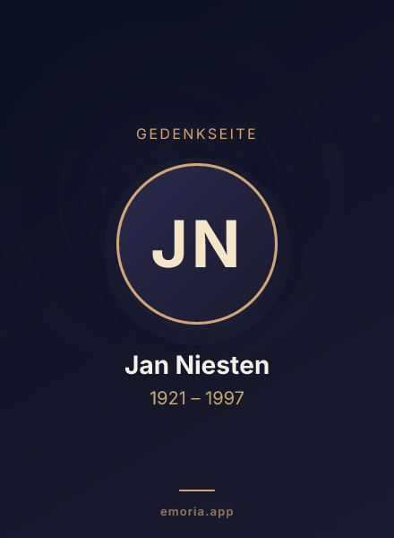 Gedenkportrait von Jan Niesten