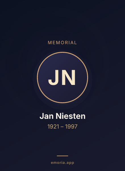 Memorial portrait of Jan Niesten