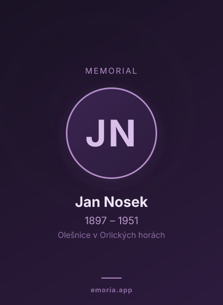 Memorial portrait of Jan Nosek