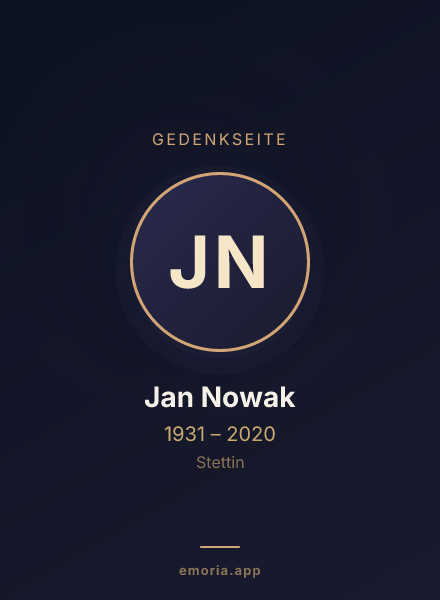 Gedenkportrait von Jan Nowak