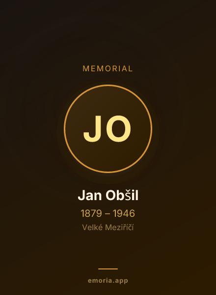 Memorial portrait of Jan Obšil