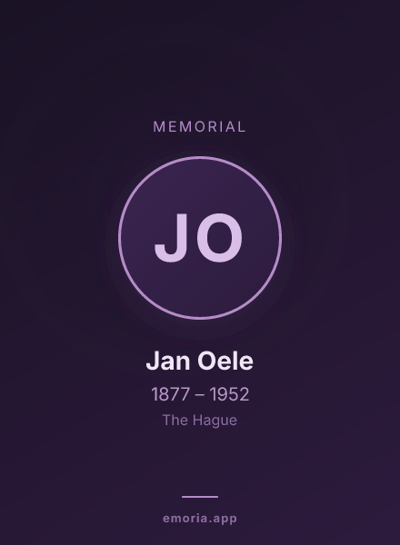 Memorial portrait of Jan Oele