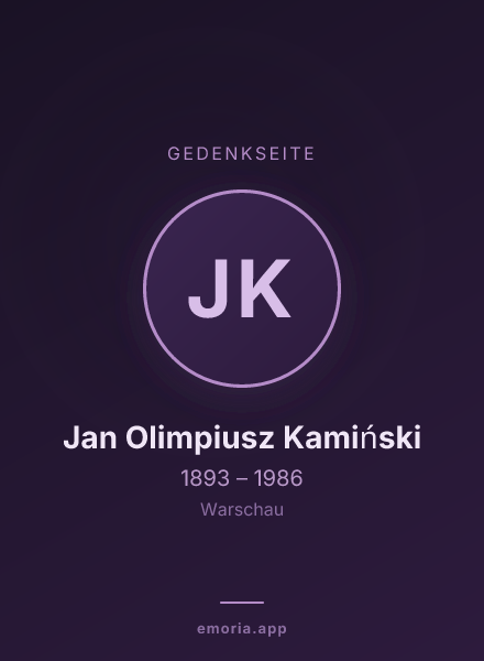 Gedenkportrait von Jan Olimpiusz Kamiński