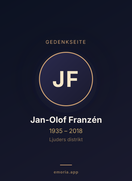 Gedenkportrait von Jan-Olof Franzén