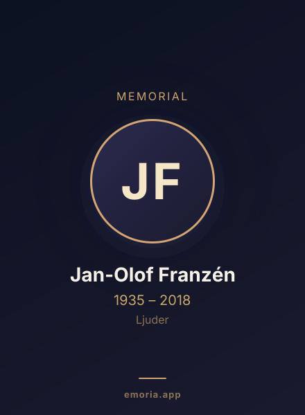 Memorial portrait of Jan-Olof Franzén