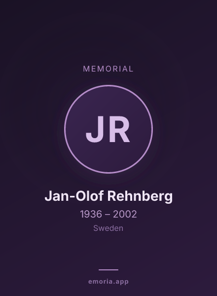 Memorial portrait of Jan-Olof Rehnberg