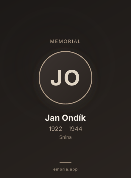 Memorial portrait of Jan Ondík