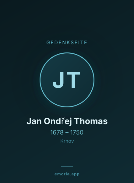 Gedenkportrait von Jan Ondřej Thomas