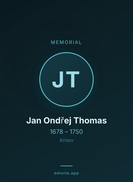 Memorial portrait of Jan Ondřej Thomas