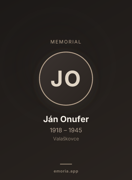 Memorial portrait of Ján Onufer