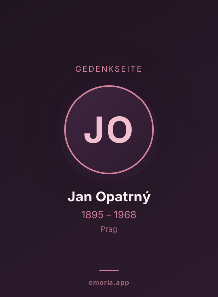 Gedenkportrait von Jan Opatrný