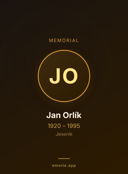 Memorial portrait of Jan Orlík