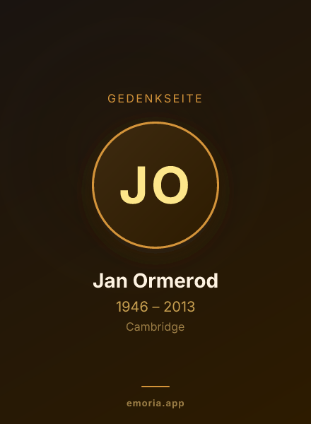 Gedenkportrait von Jan Ormerod