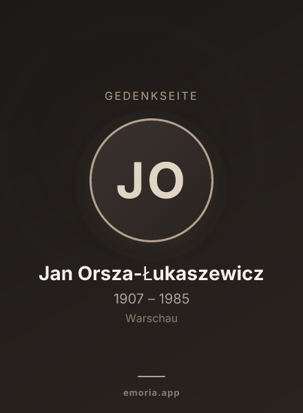 Gedenkportrait von Jan Orsza-Łukaszewicz