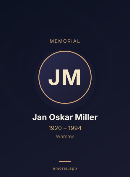 Memorial portrait of Jan Oskar Miller