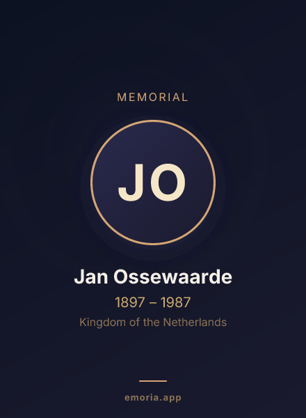 Memorial portrait of Jan Ossewaarde