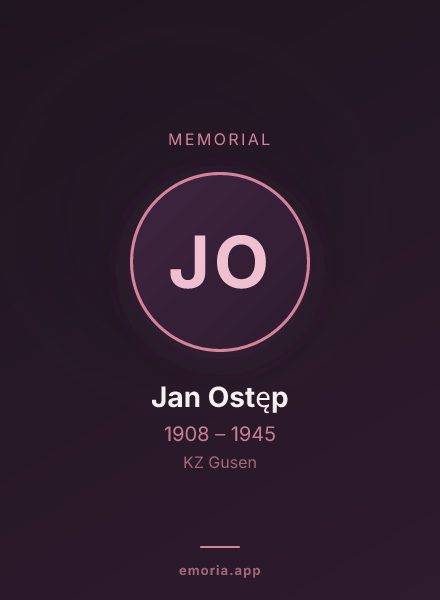 Memorial portrait of Jan Ostęp