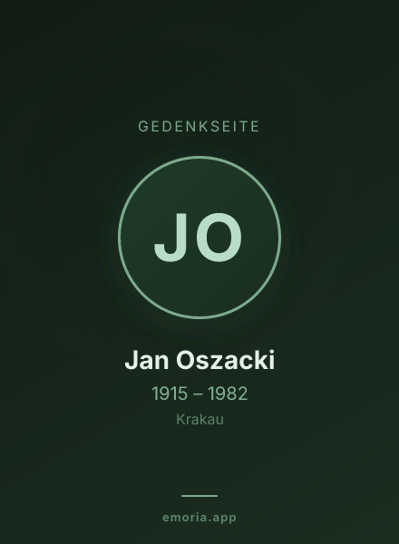 Gedenkportrait von Jan Oszacki