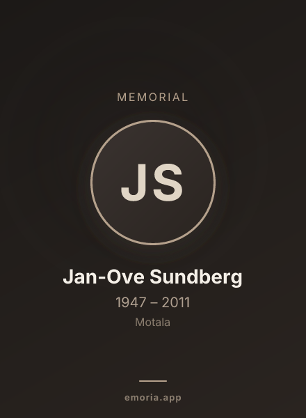 Memorial portrait of Jan-Ove Sundberg