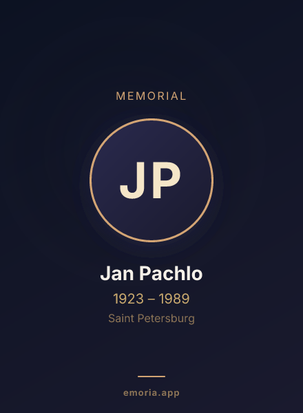 Memorial portrait of Jan Pachlo