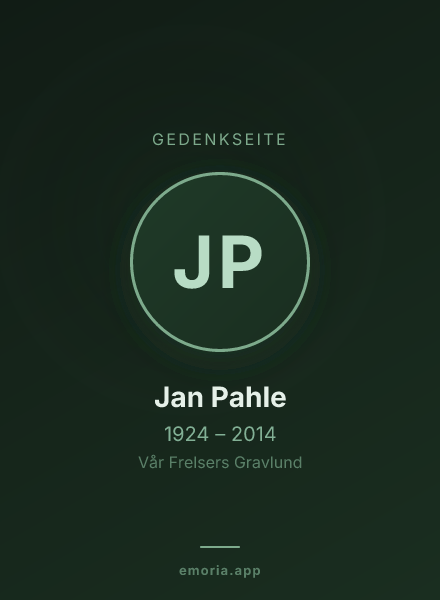 Gedenkportrait von Jan Pahle