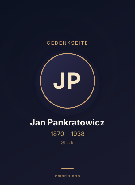 Gedenkportrait von Jan Pankratowicz