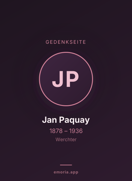 Gedenkportrait von Jan Paquay