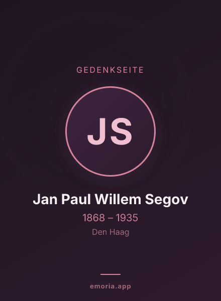Gedenkportrait von Jan Paul Willem Segov