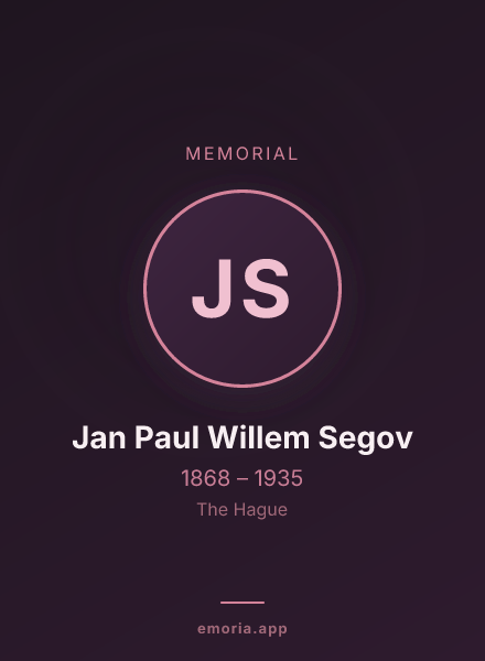 Memorial portrait of Jan Paul Willem Segov