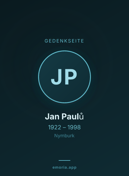 Gedenkportrait von Jan Paulů