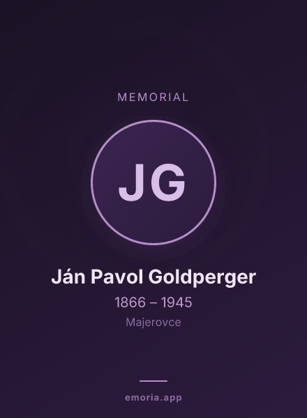 Memorial portrait of Ján Pavol Goldperger