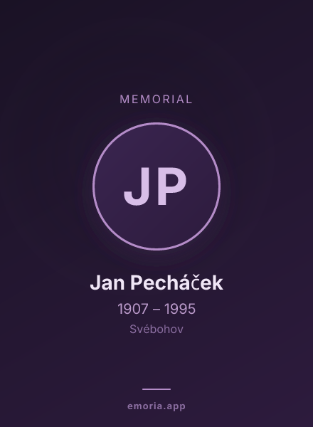 Memorial portrait of Jan Pecháček