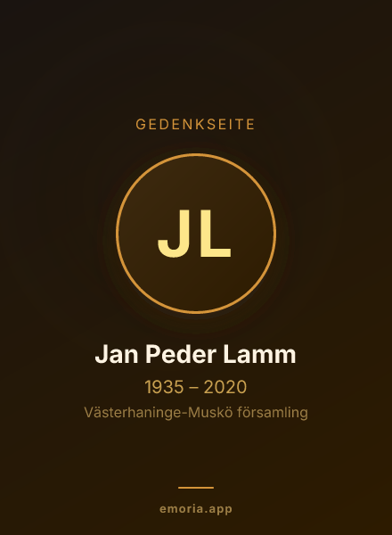 Gedenkportrait von Jan Peder Lamm