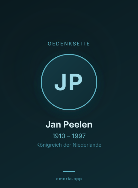 Gedenkportrait von Jan Peelen