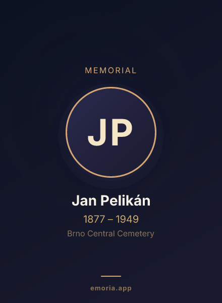 Memorial portrait of Jan Pelikán
