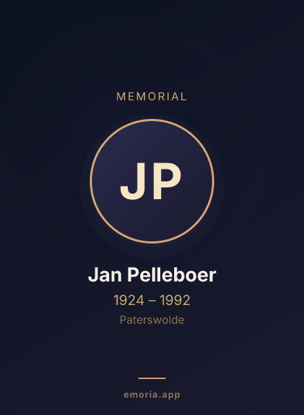 Memorial portrait of Jan Pelleboer