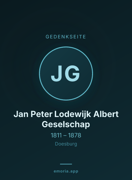 Gedenkportrait von Jan Peter Lodewijk Albert Geselschap