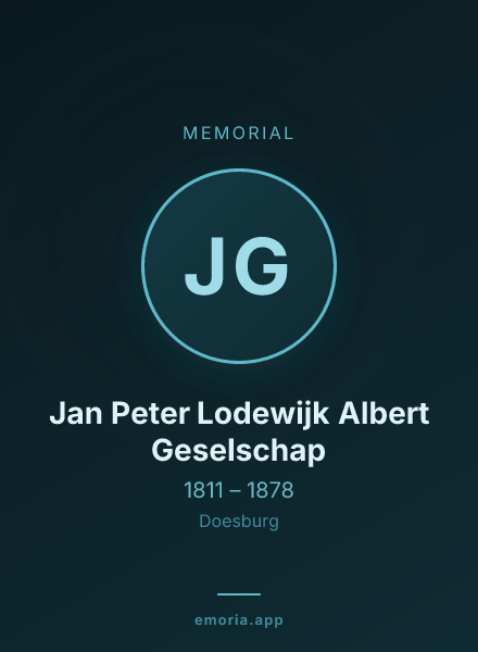 Memorial portrait of Jan Peter Lodewijk Albert Geselschap