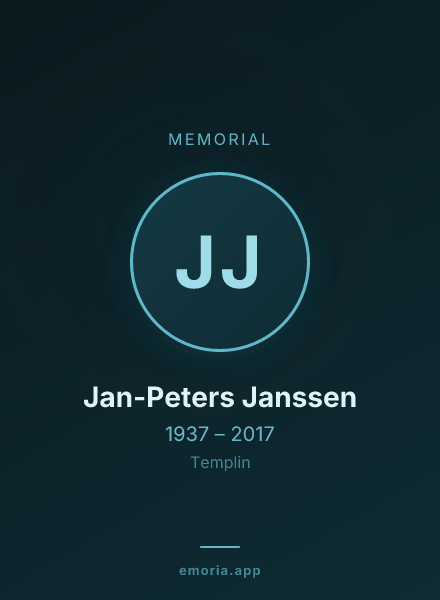Memorial portrait of Jan-Peters Janssen